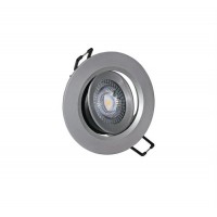 Spot LED reglabil, incastrat, rotund, 5W, 400 lm, 3000k, 90 mm, argintiu, IP 20