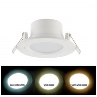 Spot LED SMD, incastrat, rotund, 6W, 450 lm, 6200k, 100 mm, alb, IP 54